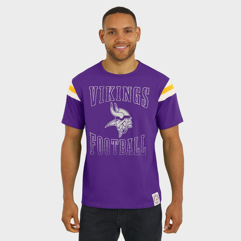 Minnesota Vikings Fanatics Darius Rucker Collection Football Stripe Sleeve T-Shirt