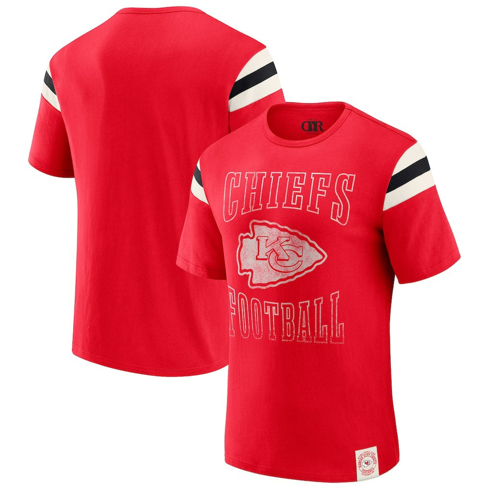 Kansas City Chiefs Fanatics Darius Rucker Collection Football Stripe Sleeve T-Shirt