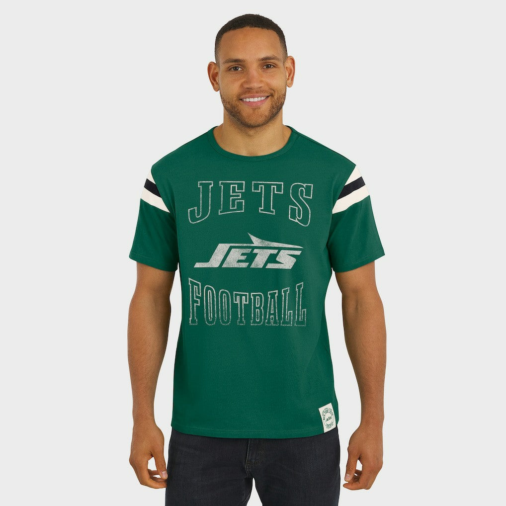 New York Jets Fanatics Darius Rucker Collection Football Stripe Sleeve T-Shirt