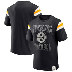Pittsburgh Steelers Fanatics Darius Rucker Collection Football Stripe Sleeve T-Shirt