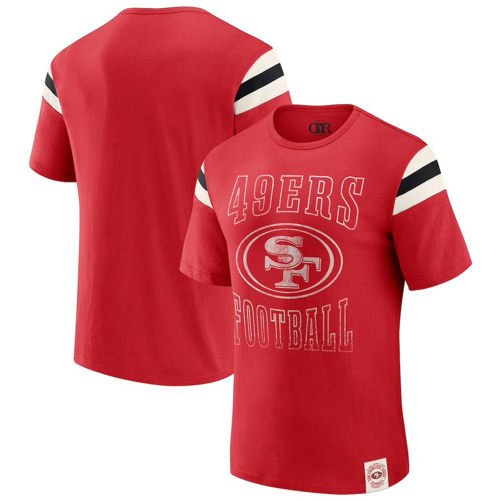 San Francisco 49ers Fanatics Darius Rucker Collection Football Stripe Sleeve T-Shirt