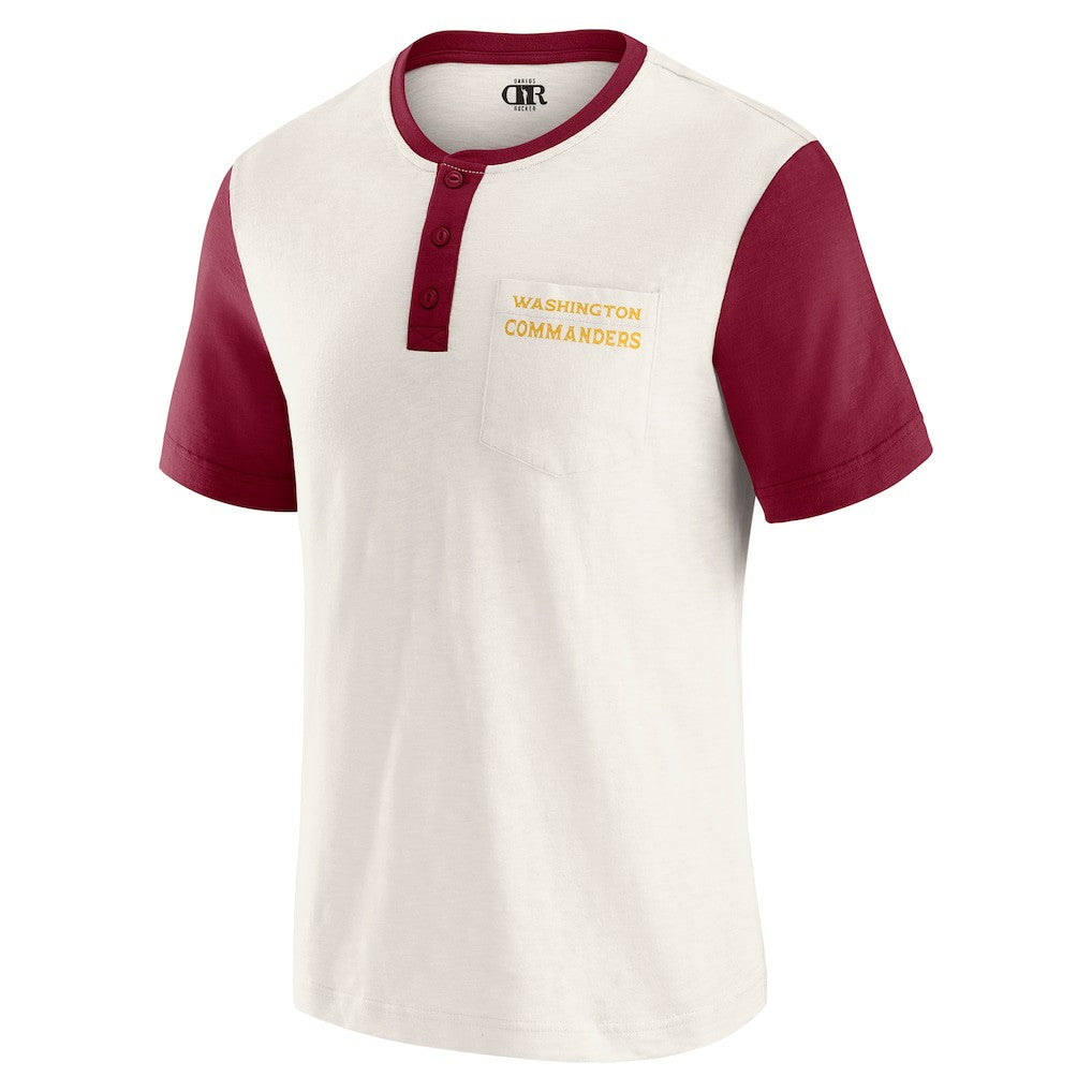 Washington Commanders Fanatics Darius Rucker Collection Henley Colorblock Slub Pocket T-Shirt