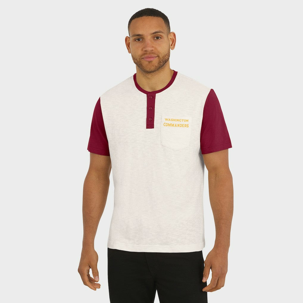 Washington Commanders Fanatics Darius Rucker Collection Henley Colorblock Slub Pocket T-Shirt