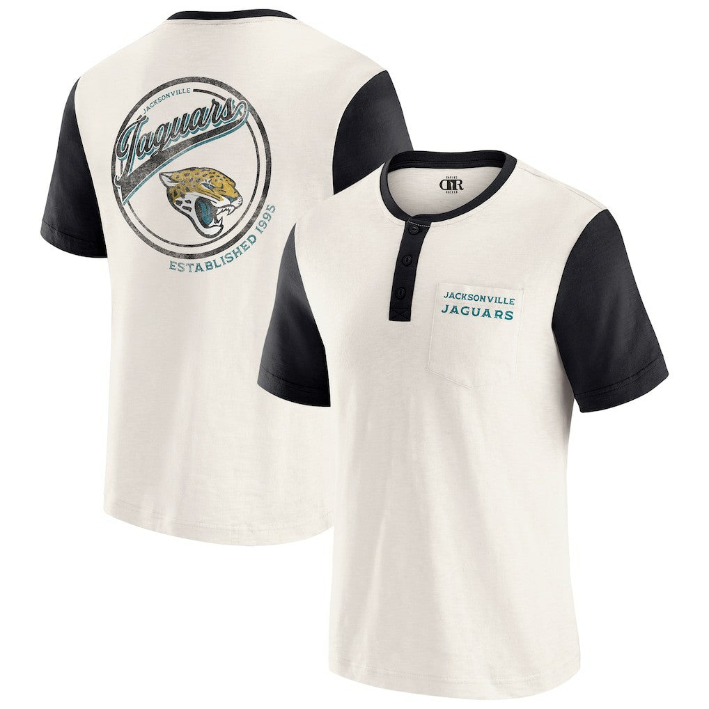 Jacksonville Jaguars Fanatics Darius Rucker Collection Henley Colorblock Slub Pocket T-Shirt