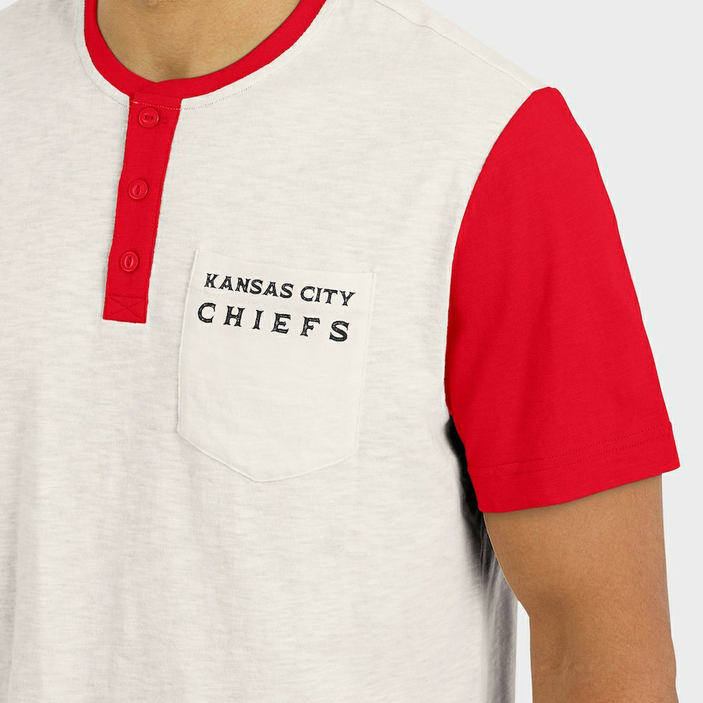 Kansas City Chiefs Fanatics Darius Rucker Collection Henley Colorblock Slub Pocket T-Shirt