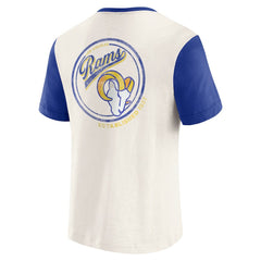 Los Angeles Rams Fanatics Darius Rucker Collection Henley Colorblock Slub Pocket T-Shirt