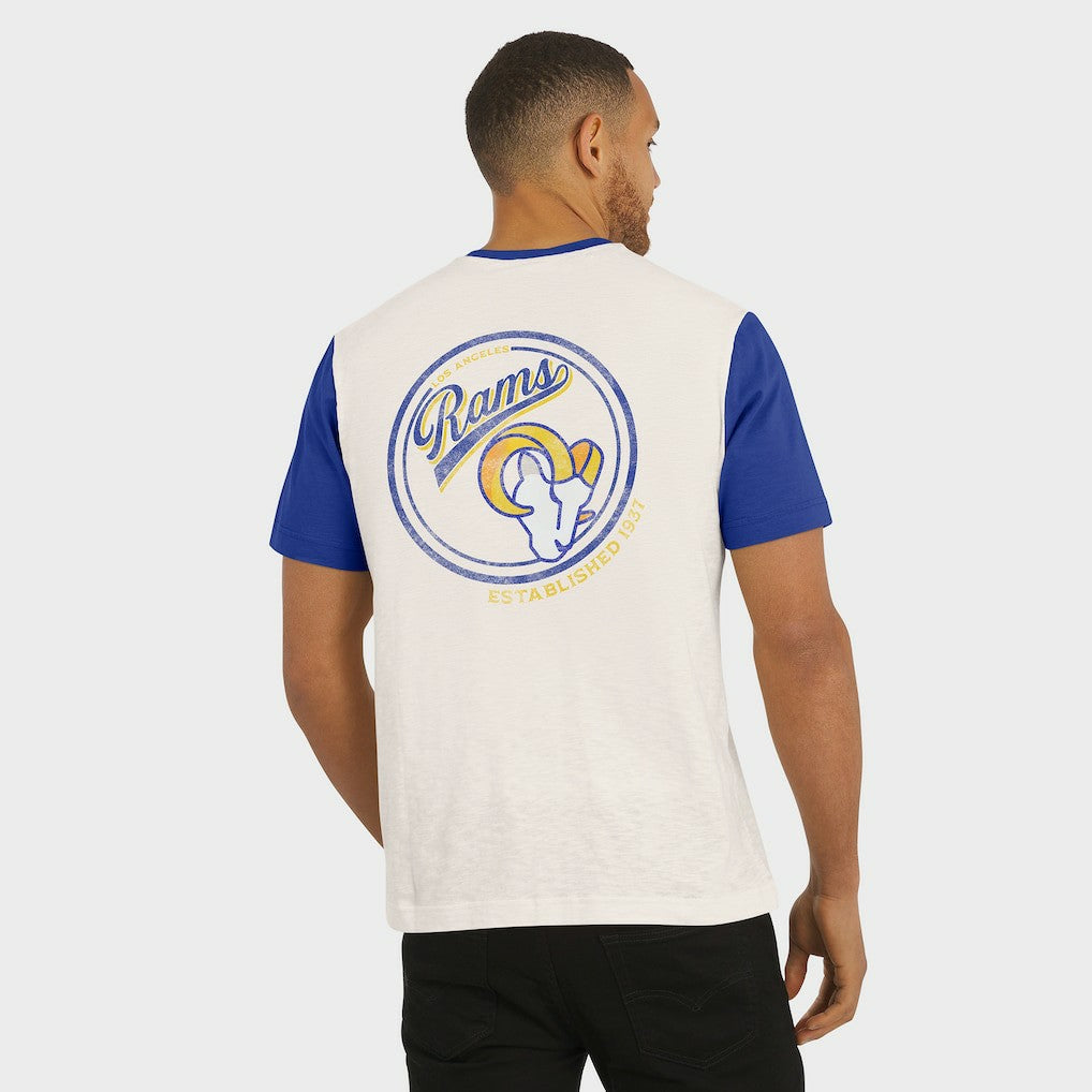 Los Angeles Rams Fanatics Darius Rucker Collection Henley Colorblock Slub Pocket T-Shirt