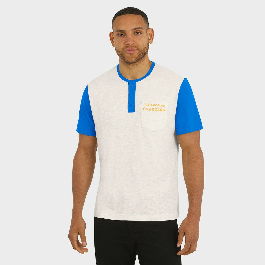 Los Angeles Chargers Fanatics Darius Rucker Collection Henley Colorblock Slub Pocket T-Shirt