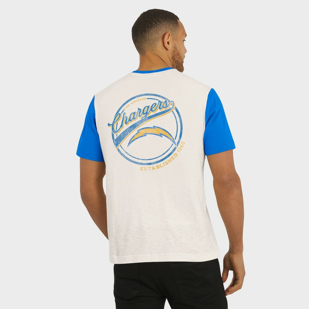 Los Angeles Chargers Fanatics Darius Rucker Collection Henley Colorblock Slub Pocket T-Shirt