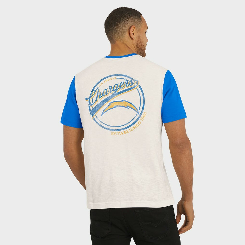 Los Angeles Chargers Fanatics Darius Rucker Collection Henley Colorblock Slub Pocket T-Shirt
