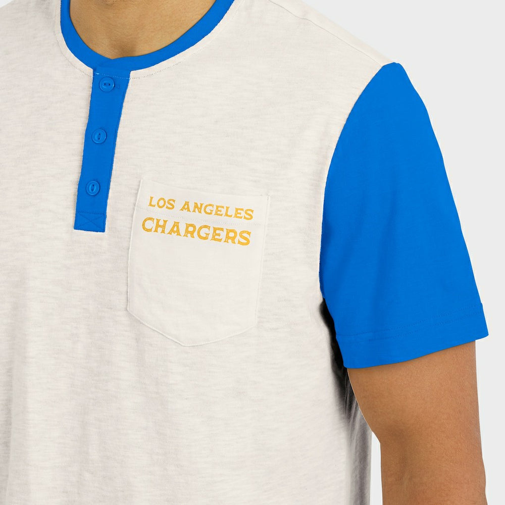 Los Angeles Chargers Fanatics Darius Rucker Collection Henley Colorblock Slub Pocket T-Shirt