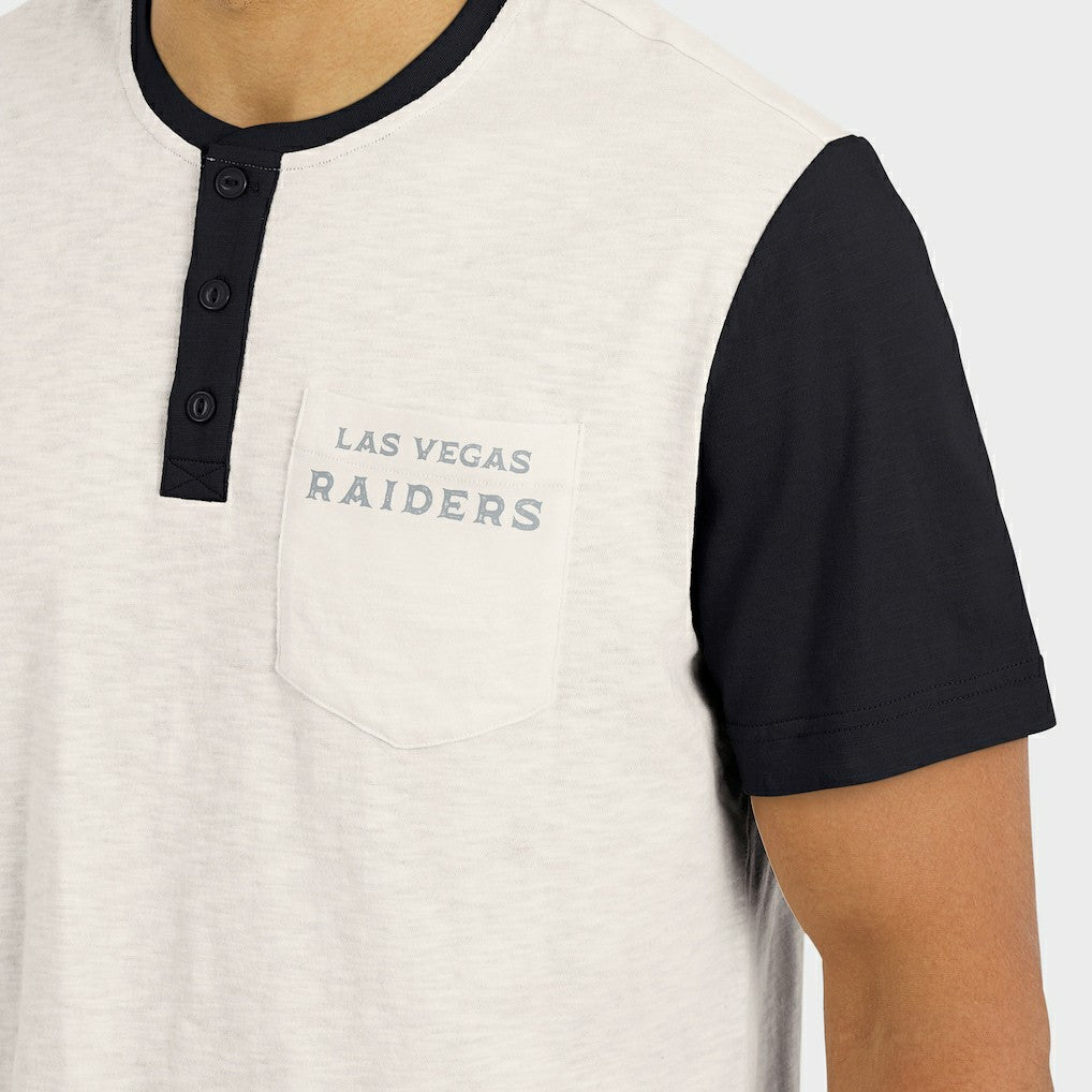 Las Vegas Raiders Fanatics Darius Rucker Collection Henley Colorblock Slub Pocket T-Shirt