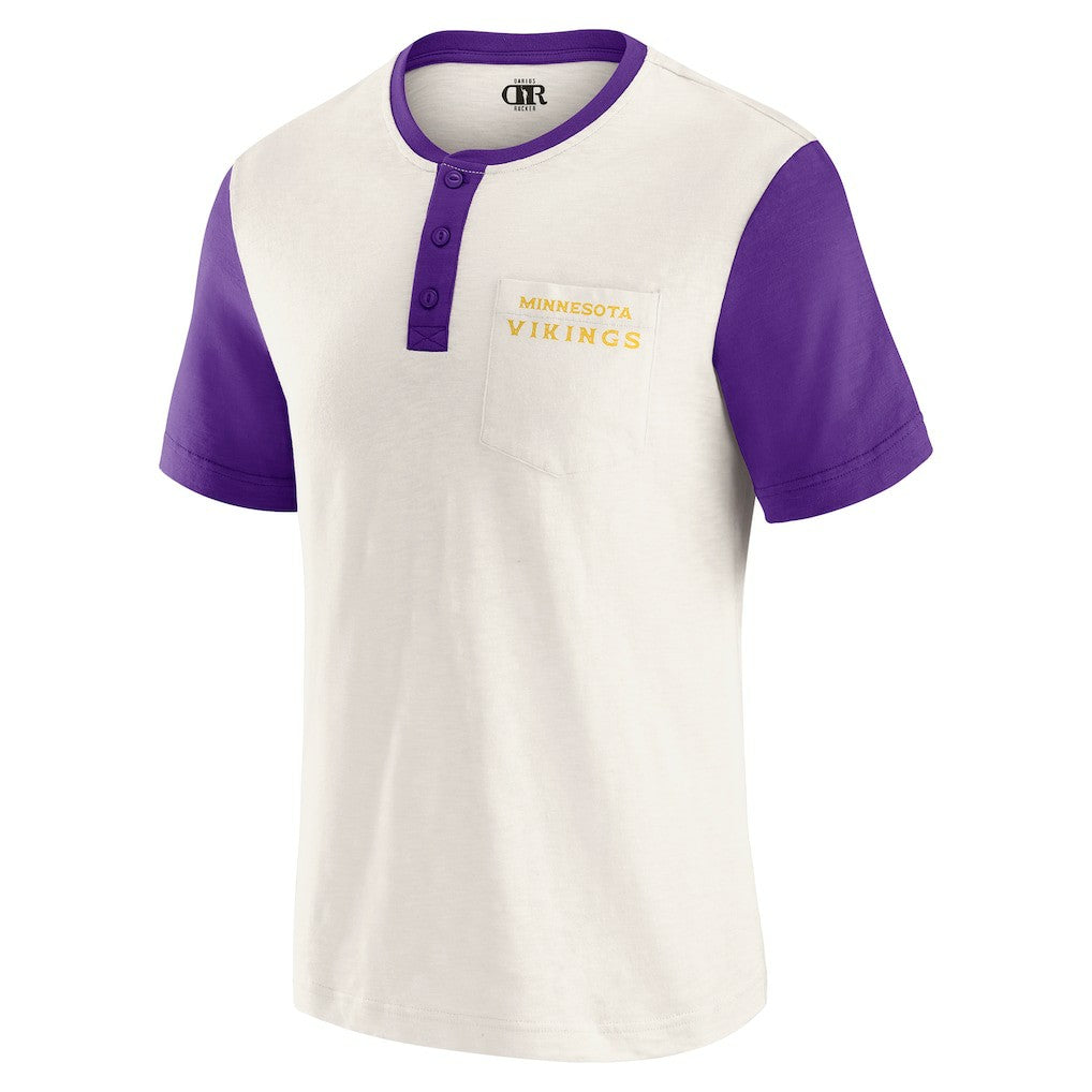 Minnesota Vikings Fanatics Darius Rucker Collection Henley Colorblock Slub Pocket T-Shirt