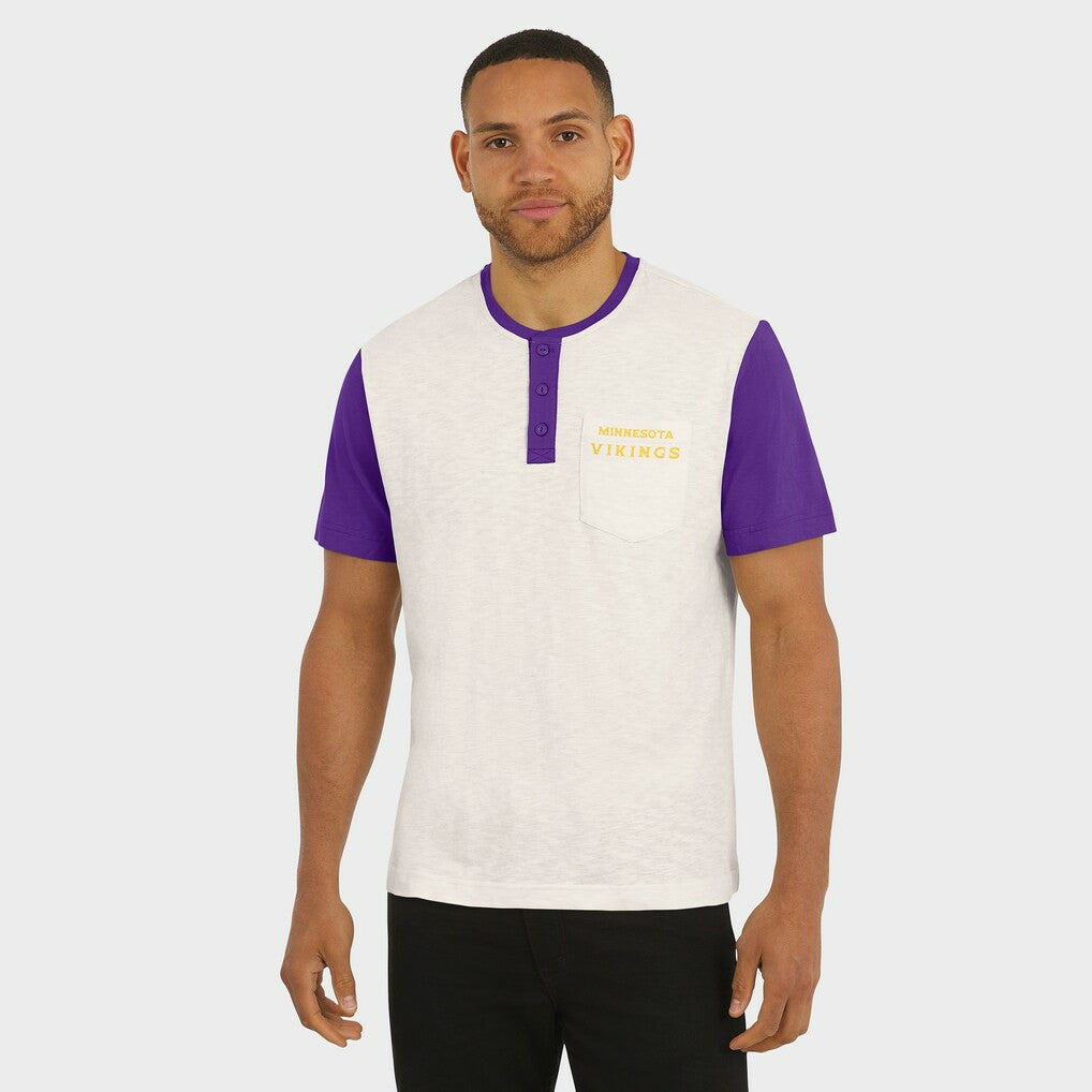 Minnesota Vikings Fanatics Darius Rucker Collection Henley Colorblock Slub Pocket T-Shirt