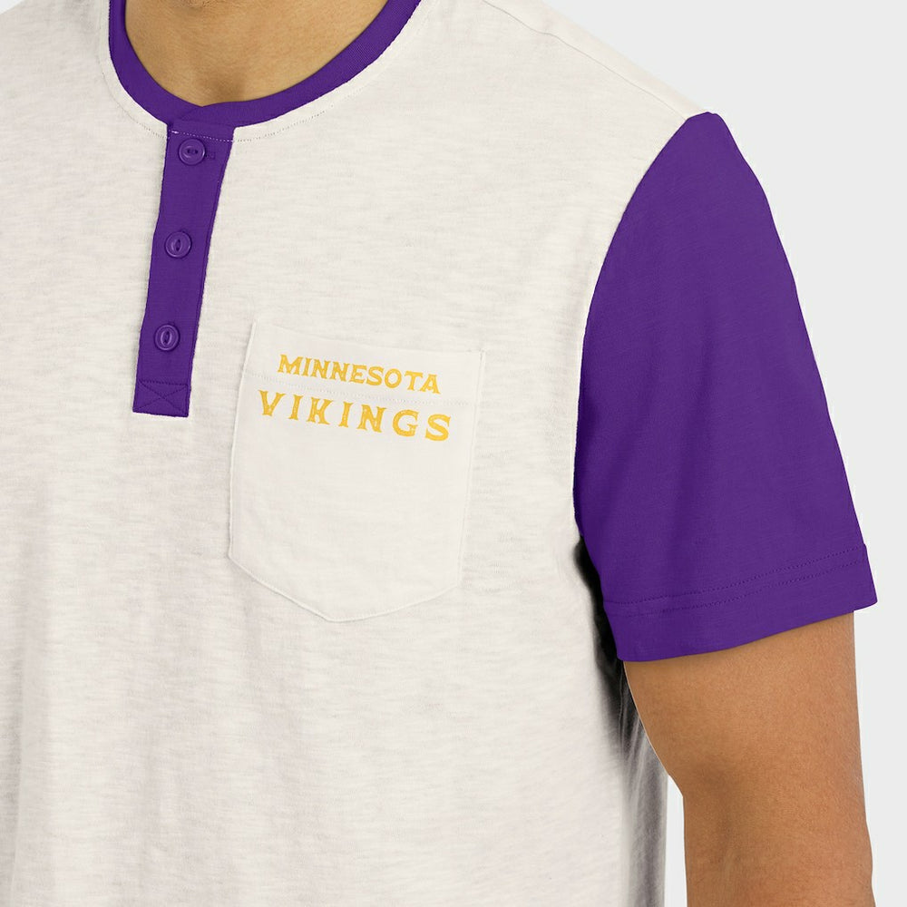 Minnesota Vikings Fanatics Darius Rucker Collection Henley Colorblock Slub Pocket T-Shirt