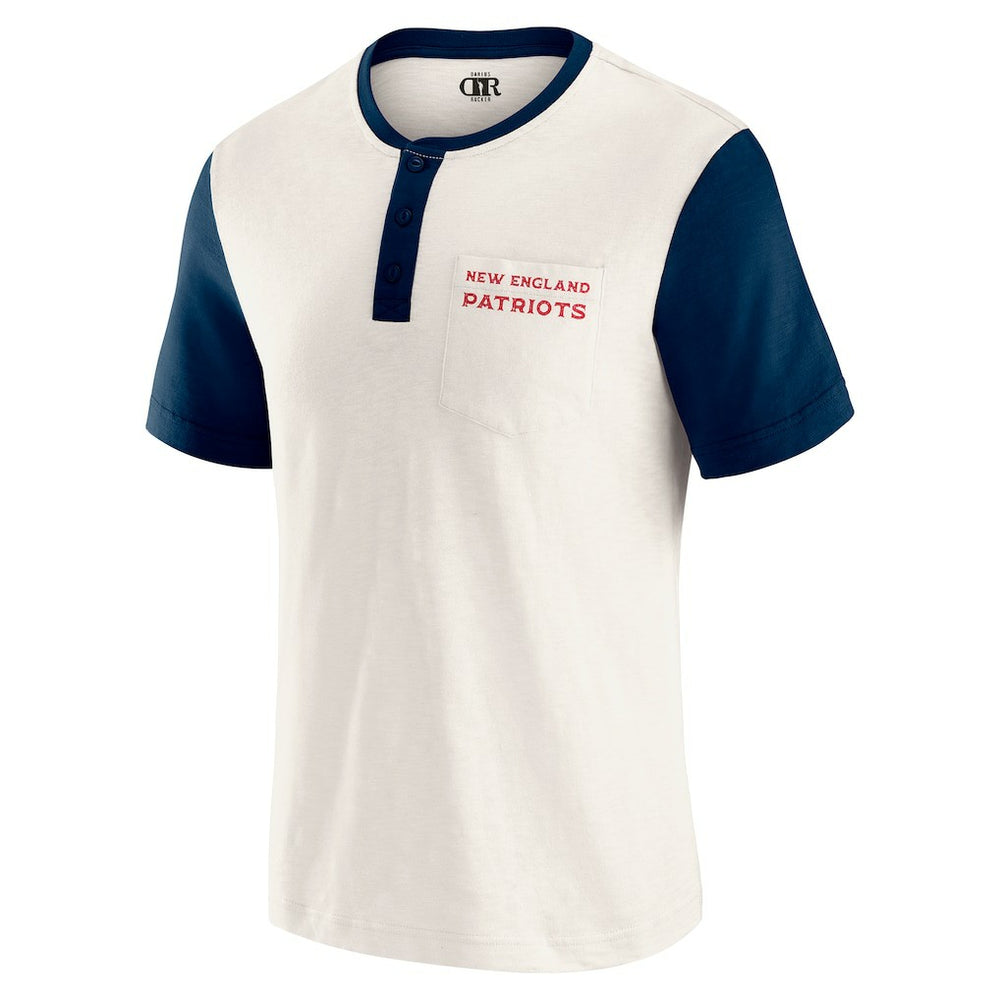 New England Patriots Fanatics Darius Rucker Collection Henley Colorblock Slub Pocket T-Shirt