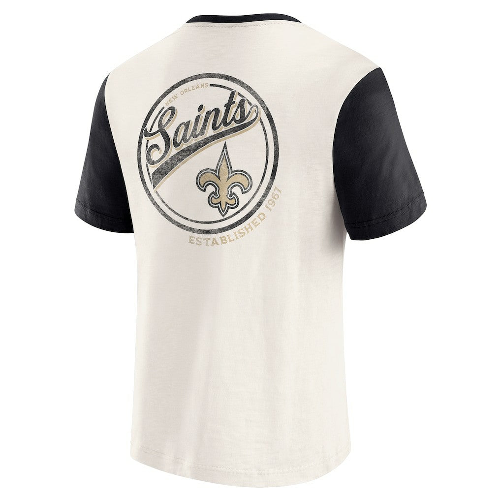 New Orleans Saints Fanatics Darius Rucker Collection Henley Colorblock Slub Pocket T-Shirt