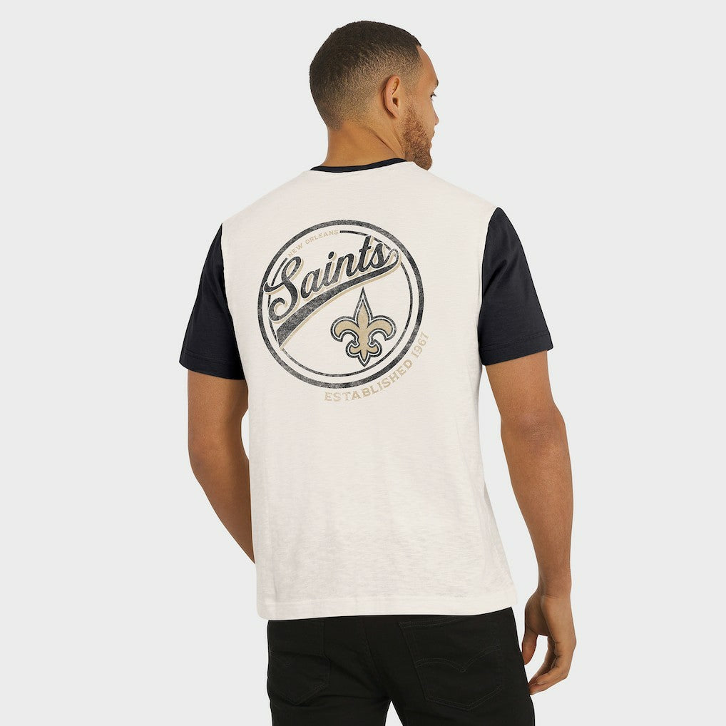 New Orleans Saints Fanatics Darius Rucker Collection Henley Colorblock Slub Pocket T-Shirt