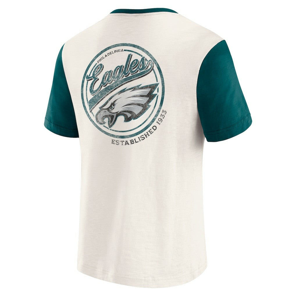 Philadelphia Eagles Fanatics Darius Rucker Collection Henley Colorblock Slub Pocket T-Shirt