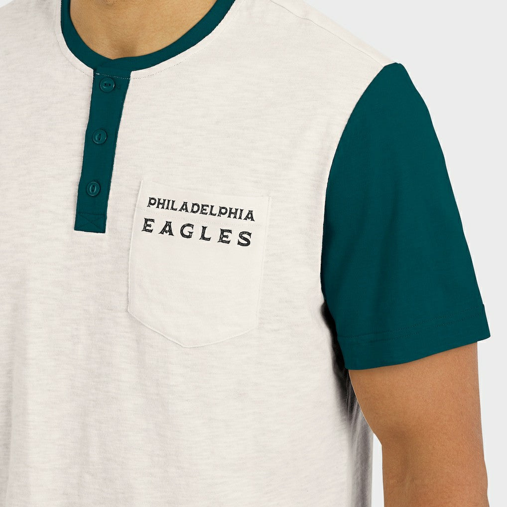 Philadelphia Eagles Fanatics Darius Rucker Collection Henley Colorblock Slub Pocket T-Shirt