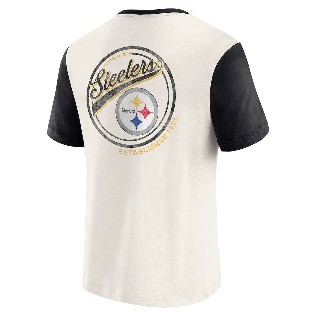 Pittsburgh Steelers Fanatics Darius Rucker Collection Henley Colorblock Slub Pocket T-Shirt