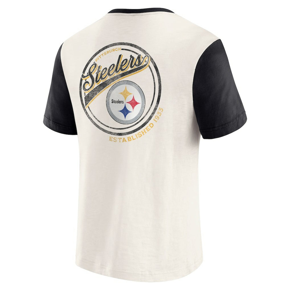 Pittsburgh Steelers Fanatics Darius Rucker Collection Henley Colorblock Slub Pocket T-Shirt