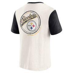 Pittsburgh Steelers Fanatics Darius Rucker Collection Henley Colorblock Slub Pocket T-Shirt