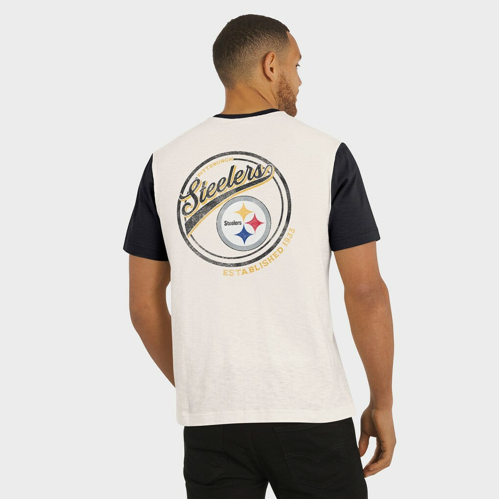 Pittsburgh Steelers Fanatics Darius Rucker Collection Henley Colorblock Slub Pocket T-Shirt
