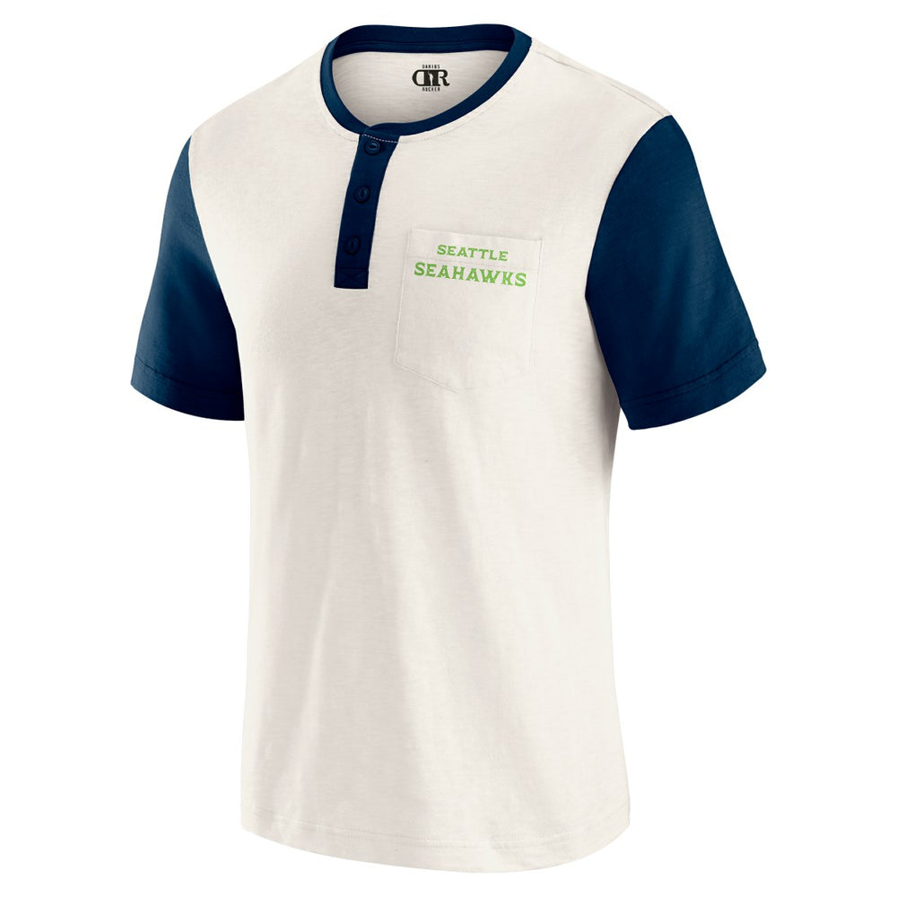 Seattle Seahawks Fanatics Darius Rucker Collection Henley Colorblock Slub Pocket T-Shirt