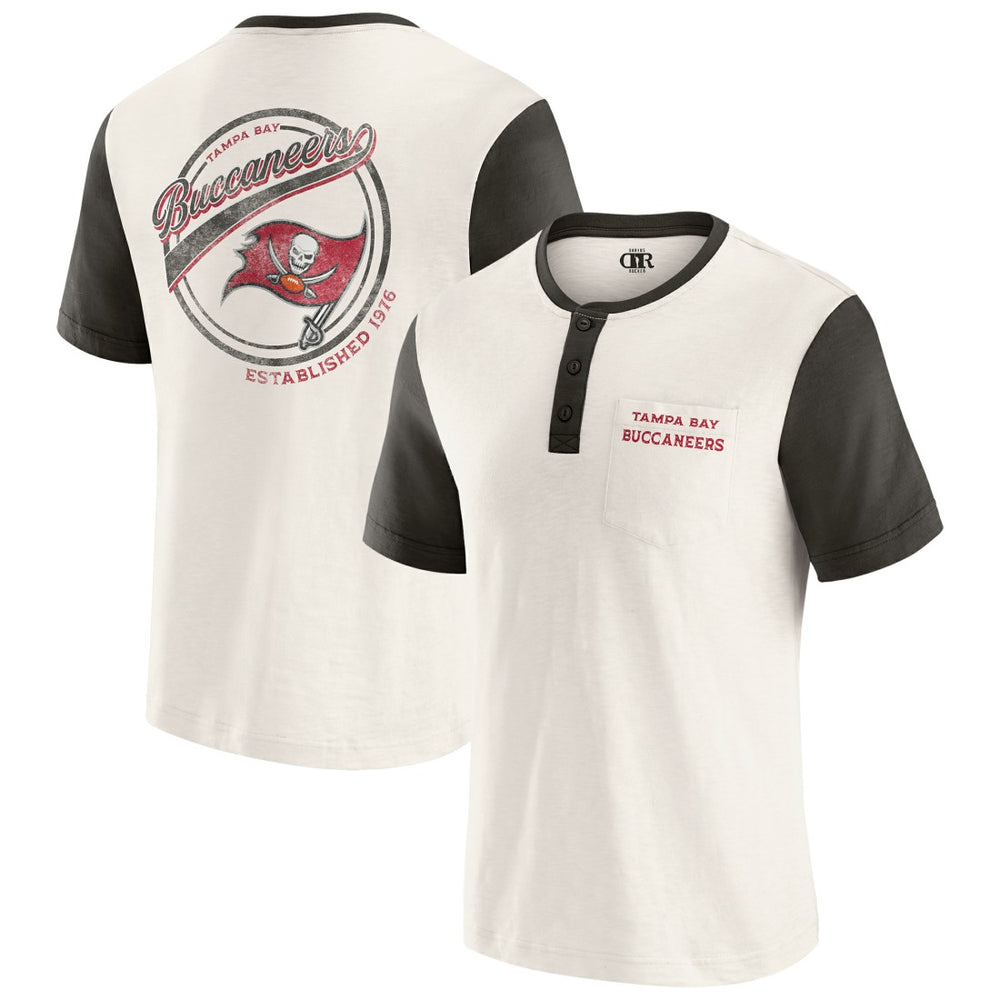 Tampa Bay Buccaneers Fanatics Darius Rucker Collection Henley Colorblock Slub Pocket T-Shirt
