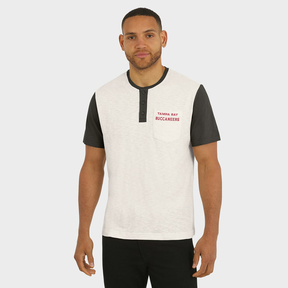 Tampa Bay Buccaneers Fanatics Darius Rucker Collection Henley Colorblock Slub Pocket T-Shirt