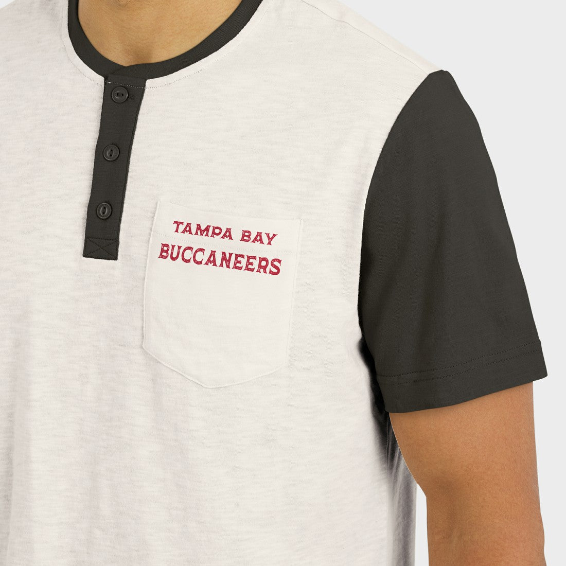 Tampa Bay Buccaneers Fanatics Darius Rucker Collection Henley Colorblock Slub Pocket T-Shirt