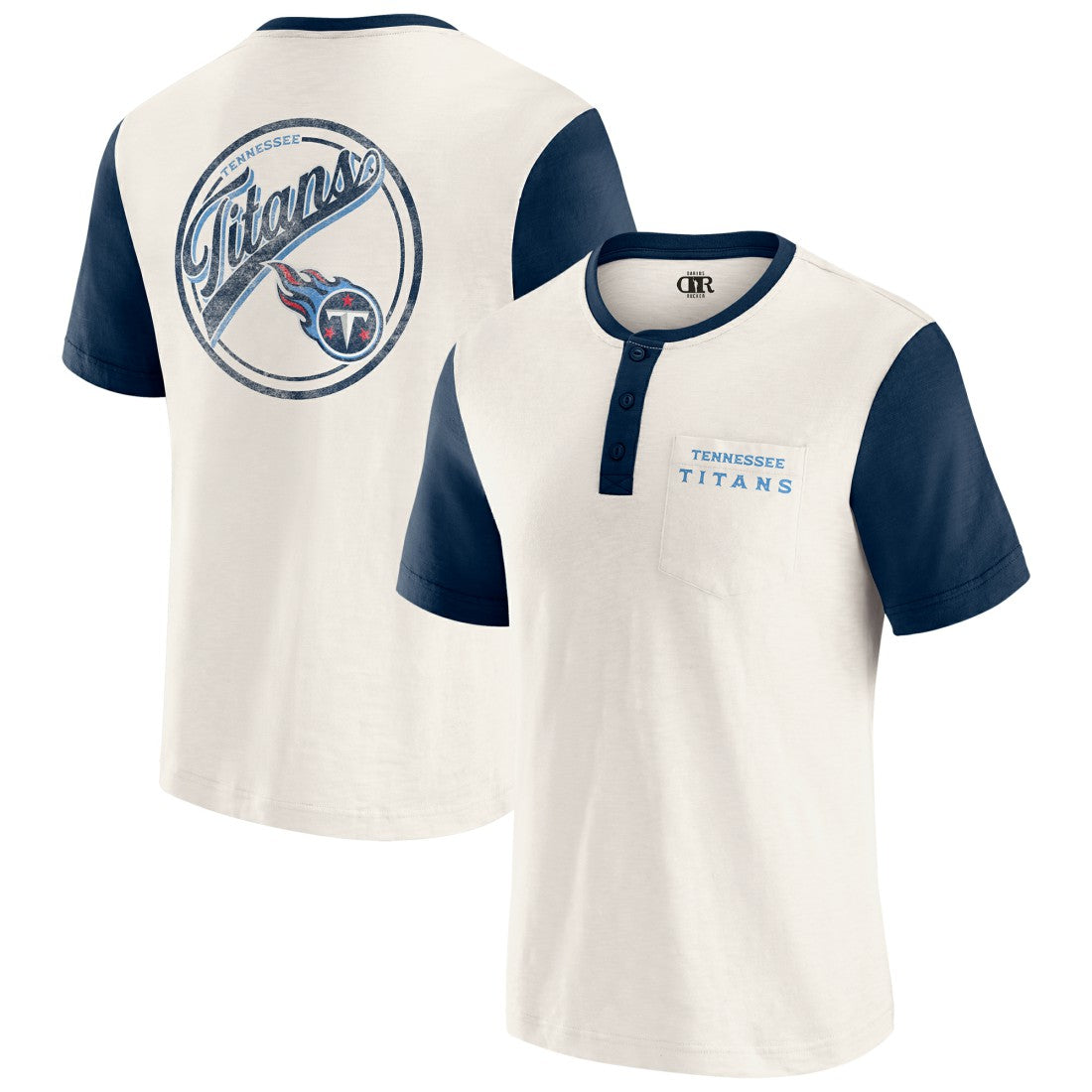 Tennessee Titans Fanatics Darius Rucker Collection Henley Colorblock Slub Pocket T-Shirt