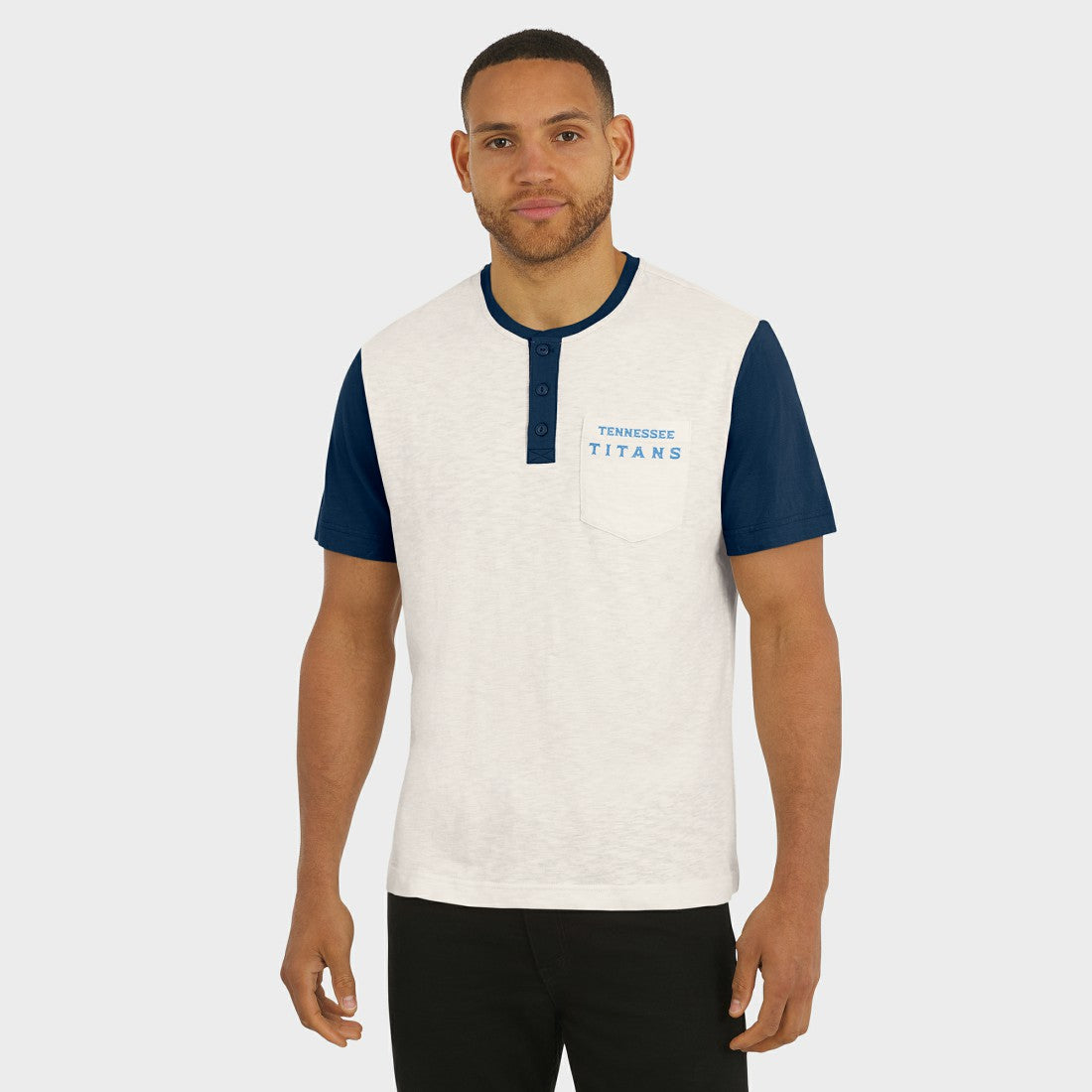 Tennessee Titans Fanatics Darius Rucker Collection Henley Colorblock Slub Pocket T-Shirt