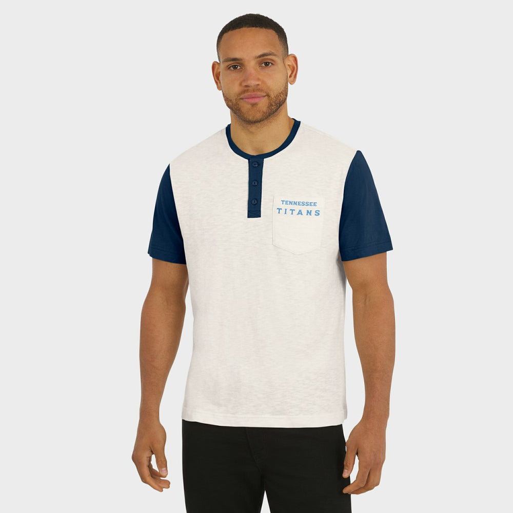 Tennessee Titans Fanatics Darius Rucker Collection Henley Colorblock Slub Pocket T-Shirt