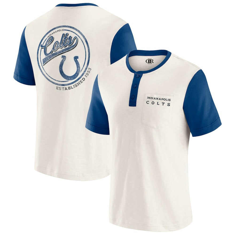Indianapolis Colts Fanatics Darius Rucker Collection Henley Colorblock Slub Pocket T-Shirt
