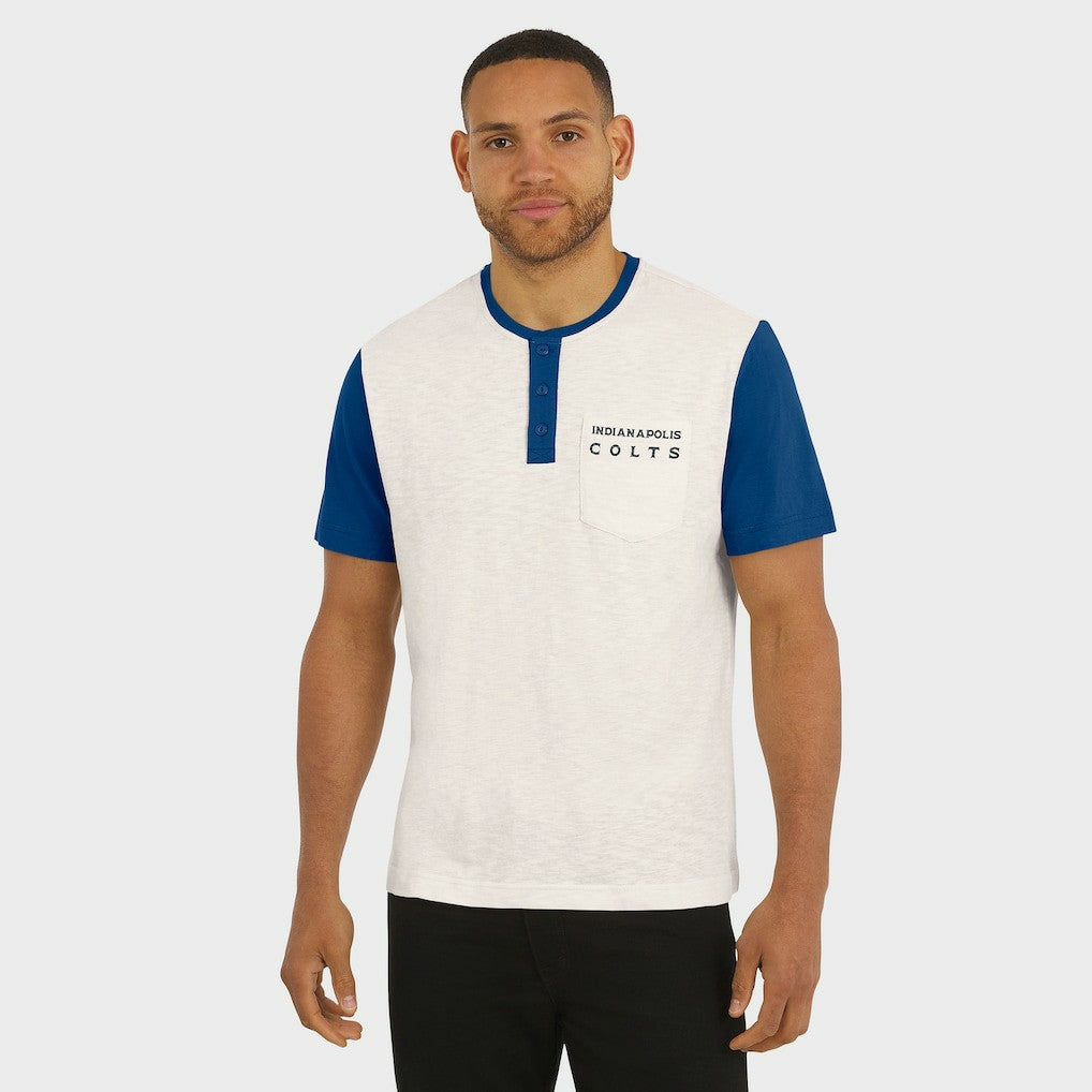 Indianapolis Colts Fanatics Darius Rucker Collection Henley Colorblock Slub Pocket T-Shirt