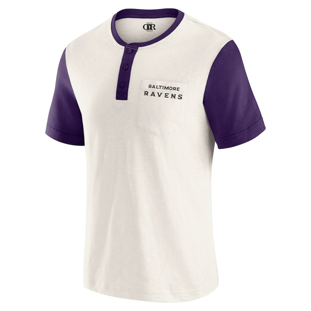 Baltimore Ravens Fanatics Darius Rucker Collection Henley Colorblock Slub Pocket T-Shirt