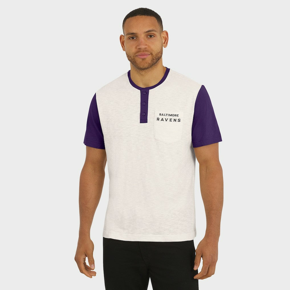 Baltimore Ravens Fanatics Darius Rucker Collection Henley Colorblock Slub Pocket T-Shirt