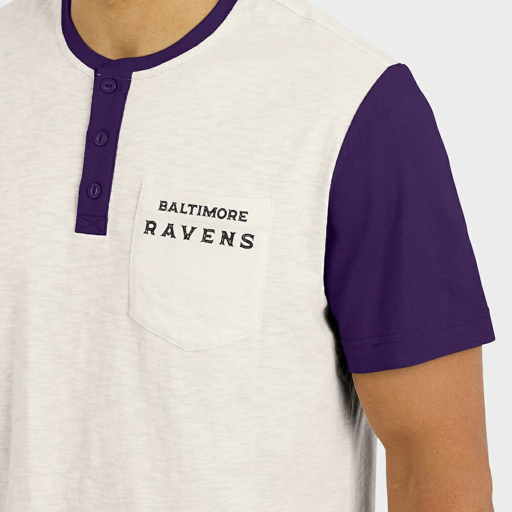 Baltimore Ravens Fanatics Darius Rucker Collection Henley Colorblock Slub Pocket T-Shirt