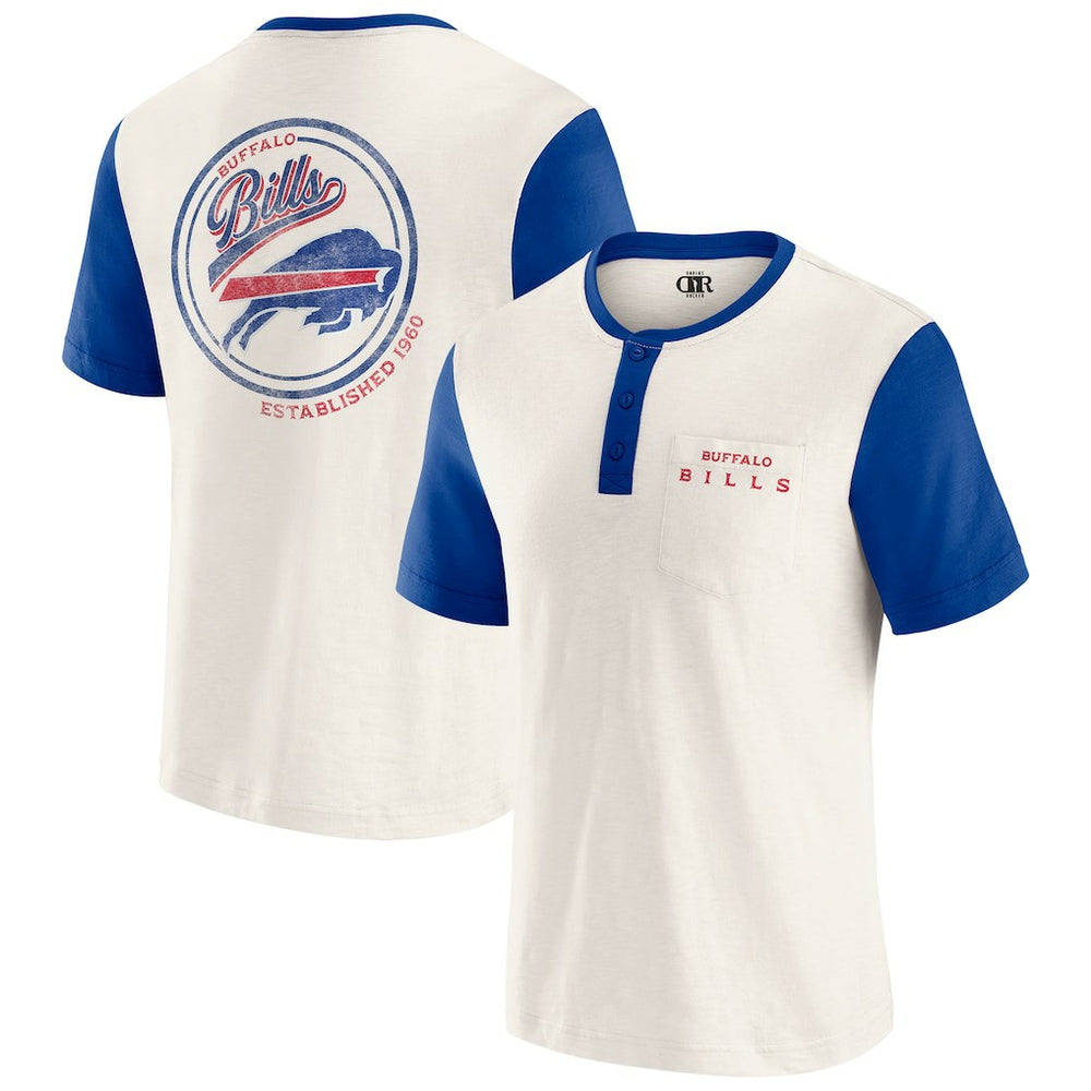 Buffalo Bills Fanatics Darius Rucker Collection Henley Colorblock Slub Pocket T-Shirt