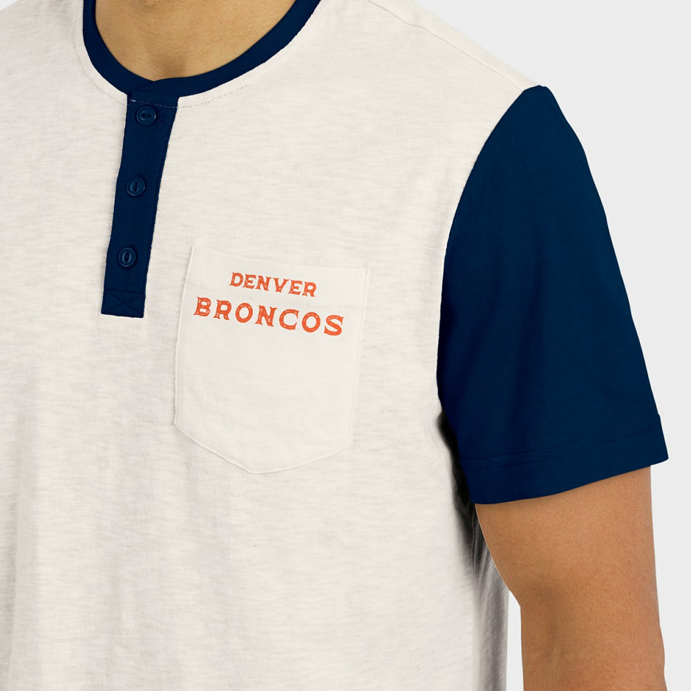 Denver Broncos Fanatics Darius Rucker Collection Henley Colorblock Slub Pocket T-Shirt