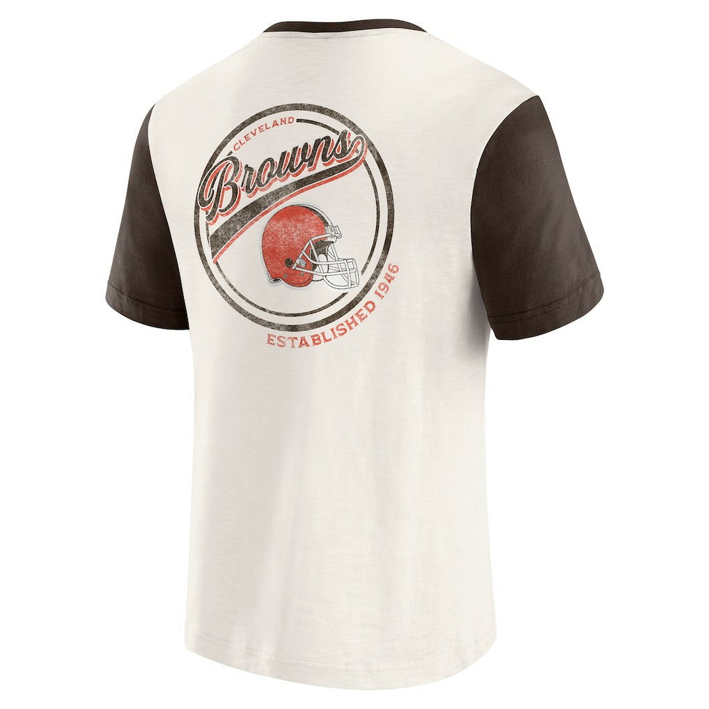 Cleveland Browns Fanatics Darius Rucker Collection Henley Colorblock Slub Pocket T-Shirt
