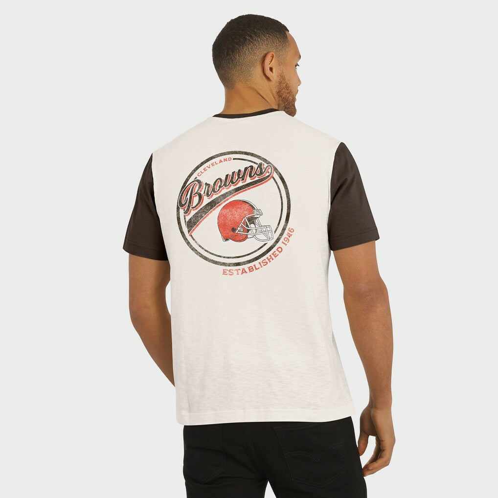 Cleveland Browns Fanatics Darius Rucker Collection Henley Colorblock Slub Pocket T-Shirt