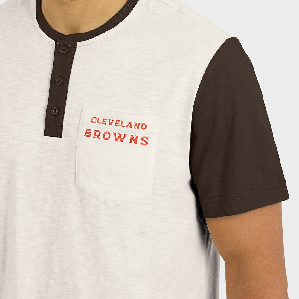 Cleveland Browns Fanatics Darius Rucker Collection Henley Colorblock Slub Pocket T-Shirt