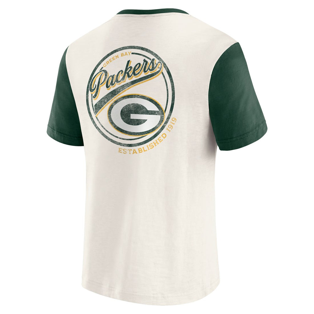 Green Bay Packers Fanatics Darius Rucker Collection Henley Colorblock Slub Pocket T-Shirt
