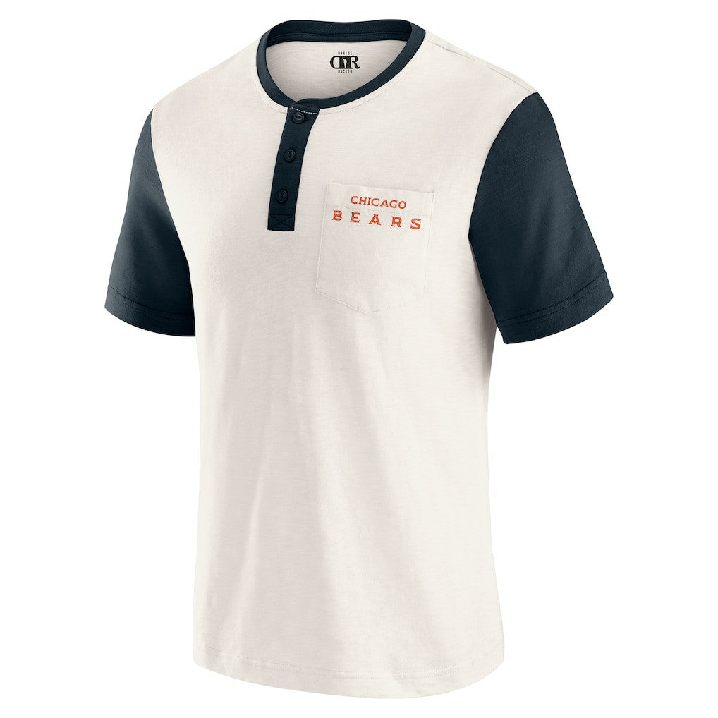 Chicago Bears Fanatics Darius Rucker Collection Henley Colorblock Slub Pocket T-Shirt