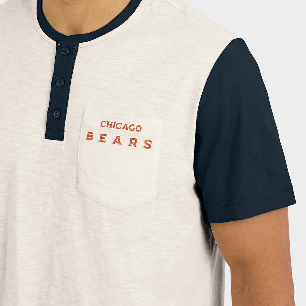 Chicago Bears Fanatics Darius Rucker Collection Henley Colorblock Slub Pocket T-Shirt