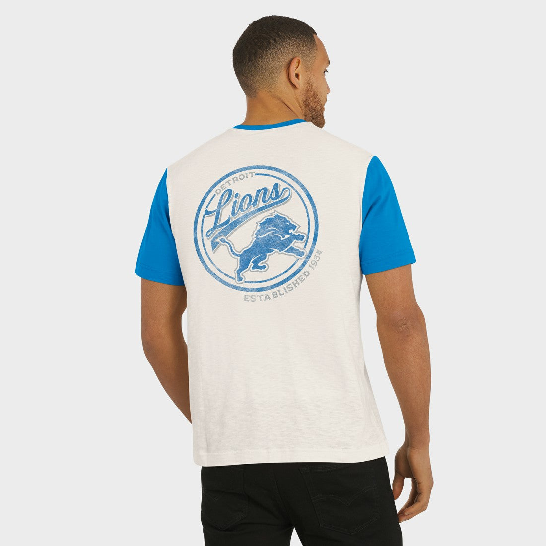 Detroit Lions Fanatics Darius Rucker Collection Henley Colorblock Slub Pocket T-Shirt