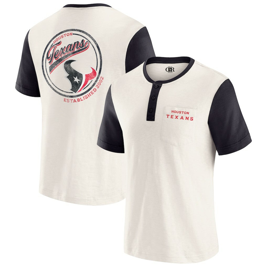 Houston Texans Fanatics Darius Rucker Collection Henley Colorblock Slub Pocket T-Shirt